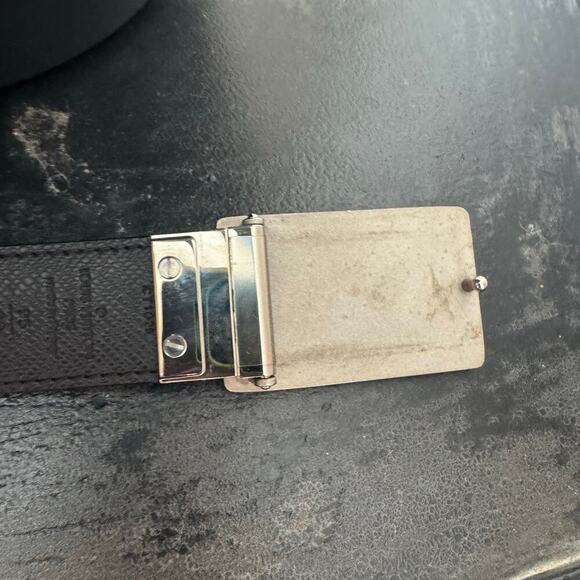 Louis Vuitton Inventeur Graphite Black Mens Belt 95/38 Box Frame Buckle SHW - Picture 4 of 9